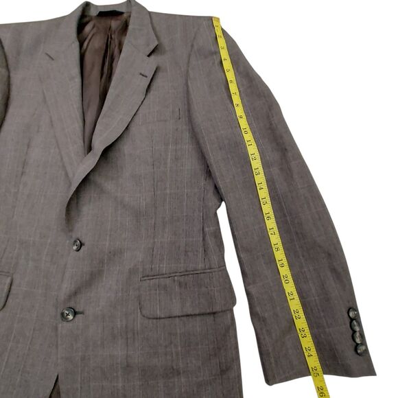 Vintage Burberrys' Sport Blazer Jacket Coat 40R Gray Two Button Checks Wool - Picture 12 of 14
